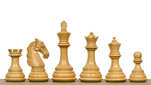 3.8" New Columbian Staunton Series Chess Pieces in Sheesham Wood & Boxwood - 1100 grams