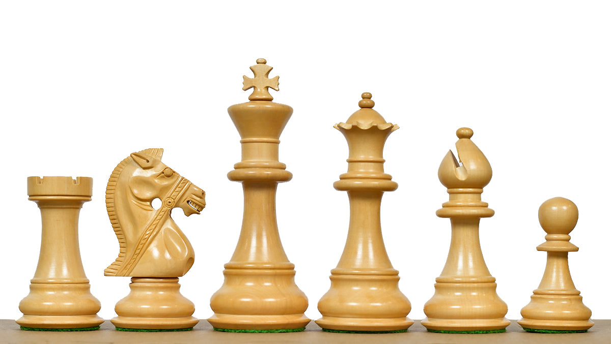 Noble Stallion Chess Set Bridle Edition in Ebony & Box Wood - 4.8" King