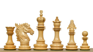 The Dragon Knight Series Wooden Chess Pieces Carved in Ebony / Boxwood - 4.7" King