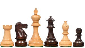 The American Staunton Series Weighted Tournament Chess Pieces in Rosewood & Box Wood - 4.1" King