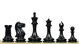 The 1849 Cooke Type 2 Jaques Staunton Weighted 3.5 inch King Chess Pieces in Ebony wood and Vintage Antique Boxwood - 1100 Grams Weight