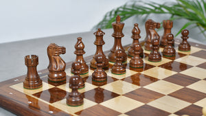 Smokey Staunton Series Chess Pieces in Sheesham & Boxwood - 3.8" King