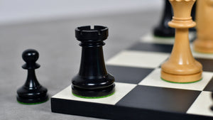 1900s' American Chess Company Reproduction Tournament Chess Set - In Ebony & Boxwood 3.8" King