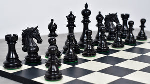 The Shera Series Staunton Triple Weighted Chess Pieces V2.0 in Ebony / Box Wood - 4.5" King