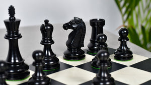 British Chess Company (BCC) Popular Staunton Double Collared Chess Pieces in Ebony & Boxwood - 4.2" King