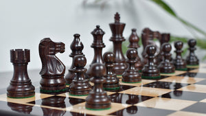 Smokey Staunton Series Chess Pieces in Rosewood & Boxwood - 3.8" King