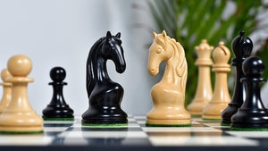 Reproduced 1963-1966 Piatigorsky Cup Chess Pieces in Ebony / Boxwood - 4.2" King