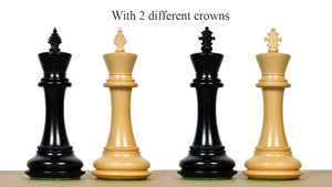 The Mustang Series Wooden Triple Weighted Chess Pieces in Ebony / Boxwood - 4.4" King