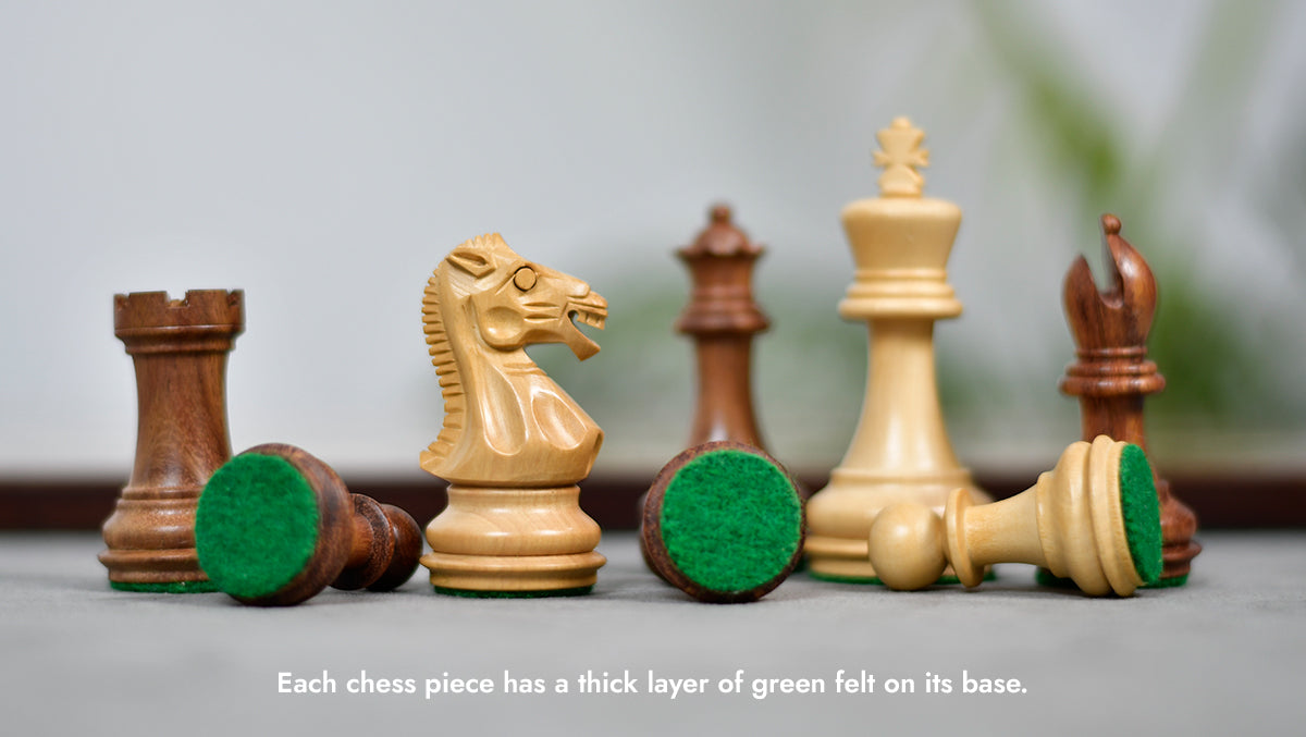 3.0'' Laughing Knight Staunton Chess Set- Chess Pieces Only - Weighted Sheesham Wood