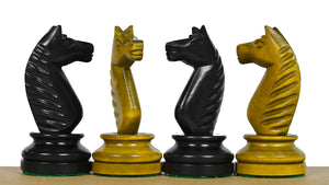 The Repro of Averbakh 1949 Moscow Chess Championship Chess Pieces in Ebonized & Antiqued Boxwood 4.20 inch King - 1130 Grams Weight