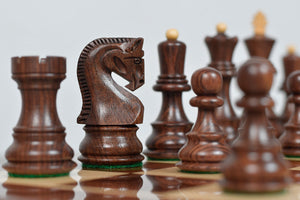 1959 World Chess Championship Old Russian Zagreb Chess Pieces - Sheesham Wood & Boxwood - 3.8" King