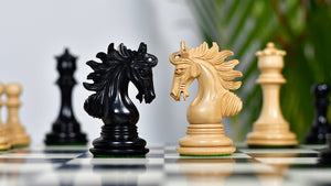 The Arabian Knight Series Artisan Staunton Luxury Chess Pieces in Ebony & Boxwood - 4.2" King