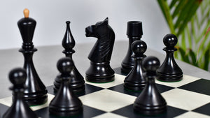 1961 Soviet Championship Baku Chess Pieces in Ebonized / Box wood - 4.05 King