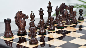 The Bridle Knight Series Wooden Chess Pieces in Indian Rosewood & Box Wood - 4.1" King