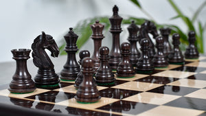 3.8'' New Columbian Staunton Series Chess Pieces in Rosewood & Boxwood - 1100 grams