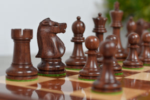 1972 Fischer Spassky Staunton Pattern Chess Pieces V2.0 in Sheesham Wood & Boxwood - 3.75" King