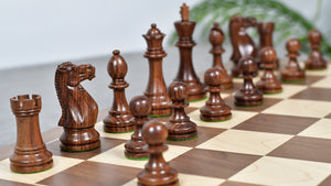 The Grandmaster Staunton Series Chess Pieces In Sheesham & Natural Boxwood - 3.75" King