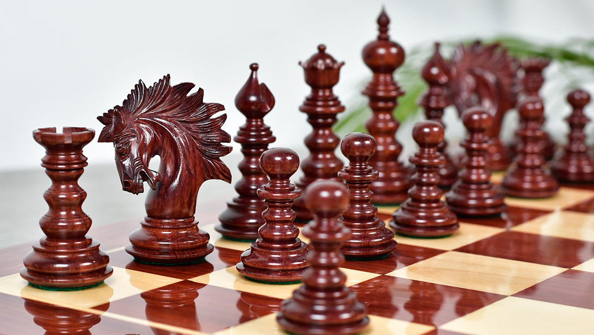 St. Petersburg Luxury Artisan Series Chess Pieces in Bud Rosewood / Boxwood - 4.3" King
