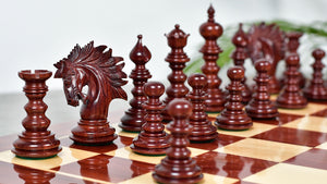 St. Petersburg Luxury Artisan Series Chess Pieces in Bud Rosewood / Boxwood - 4.3" King