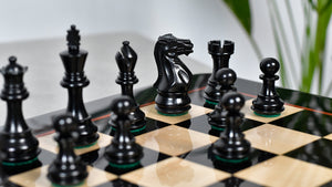 Classic 101 Staunton Series Club Sized Wooden Chess Pieces In Ebony Wood & Box Wood - 3.0" King