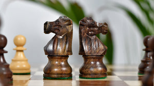 French Lardy Exclusive Weighted Chess Pieces in Sheesham Wood / Box wood - 3.75" Extra Queens