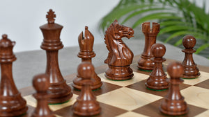 Fierce Knight (Queen's Gambit Series) Staunton Wooden Chess Pieces in Sheesham & Box Wood - 4.0" King