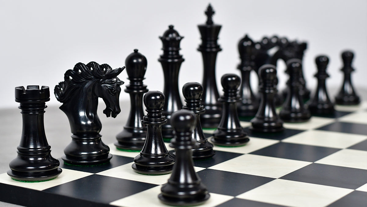 The Pegasus Series Artisan Staunton Chess Pieces version 2.0 in Ebony / Boxwood - 4.6" King