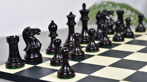 3.8" Pro Staunton Series Tournament Weighted Chess Pieces in Ebonized and Boxwood - 1264 Grams