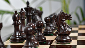 Fierce Knight (The Queen's Gambit) Staunton Wooden Chess Pieces in Indian Rosewood & Box Wood - 3.5" King