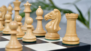 GM Blitz Edition Staunton Series Chess Pieces in Ebony Wood & Natural Boxwood - 3.75" King