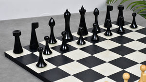 3.75'' Herman Ohme Minimalist Chess Set – Weighted Ebonized Boxwood – Pieces Only