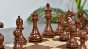 Fierce Knight (Queen's Gambit Series) Staunton Wooden Chess Pieces in Sheesham & Box Wood - 4.0" King