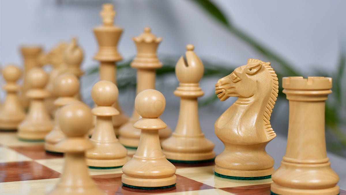 The GM Blitz Edition Staunton Series Chess Pieces in Bud Rosewood & Box Wood - 3.75" King