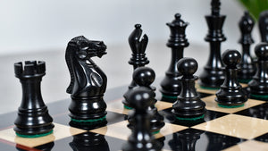 Classic 101 Staunton Series Club Sized Wooden Chess Pieces In Ebony Wood & Box Wood - 3.0" King