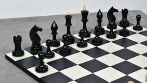 The Repro of Averbakh 1949 Moscow Chess Championship Chess Pieces in Ebonized & Boxwood 4.20 inch King - 1130 Grams Weight