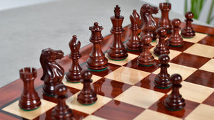 Classic 101 Staunton Series Club Size Weighted Chess Pieces in Bud Rosewood & BoxWood - 3.0" King