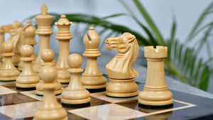 Pro Staunton Series Tournament Weighted Chess Pieces in Indian Rosewood and Boxwood - 3.8" King