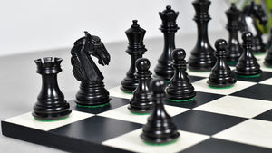 Columbian Staunton Series Chess Pieces in Ebony Wood & Box wood - 3.8" King