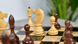 Circa 1930s "Leningrad Schoolboy" Soviet Chess Pieces 4.2 inch King in Sheesham & Boxwood - 1530 Grams