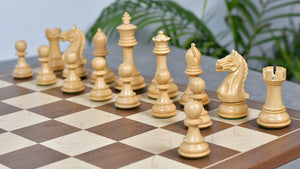Fierce Knight (Queen's Gambit Series) Staunton Chess Pieces in Rosewood & Boxwood - 4.1" King