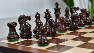 Collector Series Wooden Staunton Chess Pieces in Sheesham & Boxwood - 2.6" King - Best Seller