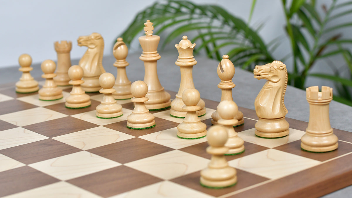 The Grandmaster Staunton Series Chess Pieces In Sheesham & Natural Boxwood - 3.75" King