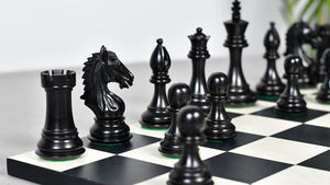 Derby Knight Staunton Pattern Weighted Chess Pieces  in Ebonized & Boxwood - 4.1" King