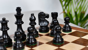 French Lardy Exclusive Wooden Chess Pieces – Handcrafted Ebonized & Boxwood | 3" King with Extra Queen
