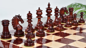 The Artisan Knight Handcrafted Luxury Wooden Chess Pieces In Bud Rosewood & Natural Boxwood - 4.4" King