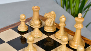 Vintage 1915-1925 Nimzovich Staunton Chess Pieces in Ebony & Boxwood – 3.75" King with King’s Side Marking – 1366g – Pieces Only
