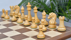 Craftsman Knight Staunton Chess Pieces in Sheesham Wood & Boxwood - 3.9" King - Best Seller