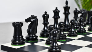 British Chess Company (BCC) Popular Staunton Double Collared Chess Pieces in Ebony & Boxwood - 4.2" King
