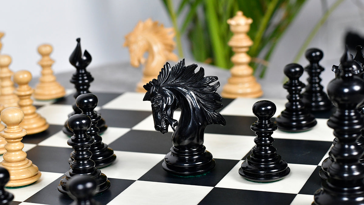 St. Petersburg Artisan Series Luxury Chess Pieces in Ebony / Boxwood - 4.3" King | Weight - 1934 Grams