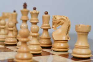 1959 World Chess Championship Old Russian Zagreb Chess Pieces - Sheesham Wood & Boxwood - 3.8" King
